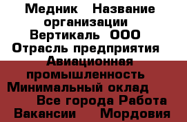 Медник › Название организации ­ Вертикаль, ООО › Отрасль предприятия ­ Авиационная промышленность › Минимальный оклад ­ 55 000 - Все города Работа » Вакансии   . Мордовия респ.